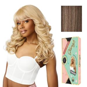 imageSensationnel Glamzy Lace Crown Wig  Tinsy Glueless Hand Tied CrownArea Synthetic Hair 1 JETBLACKFLAMBOYAGEMOCHA