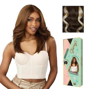 imageSensationnel Glamzy Lace Part Wigs  Alondra Glueless Hand Tied Wider Parting Synthetic Hair 1 JETBLACKMPCARAMEL