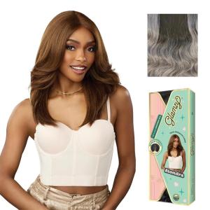 imageSensationnel Glamzy Lace Part Wigs  Alondra Glueless Hand Tied Wider Parting Synthetic Hair 1 JETBLACKMPSILVERGRAY