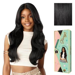 imageSensationnel Glamzy Lace Part Wigs  Elysia Glueless Hand Tied Wider V Parting Synthetic Hair 1 JETBLACK1 JETBLACK