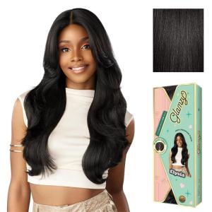 imageSensationnel Glamzy Lace Part Wigs  Elysia Glueless Hand Tied Wider V Parting Synthetic Hair 1 JETBLACK1B OFFBLACK