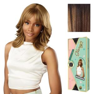 imageSensationnel Glamzy Lace Part Wigs  Violetta Glueless Hand Tied Wider V Parting Synthetic Hair 1 JETBLACKBALAYAGESUNKISSED