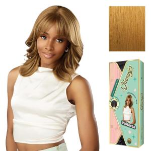 imageSensationnel Glamzy Lace Part Wigs  Violetta Glueless Hand Tied Wider V Parting Synthetic Hair 1 JETBLACKSUNFLOWERBLONDE