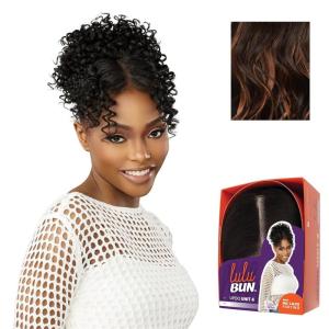 imageSensationnel Lulu Bun Updo Hairextensions  Unit 4 Synthetic 3x35 HD Lace Parting Quick and Easy Wear Hair Wig Piece 1 JETBLACKF1B30