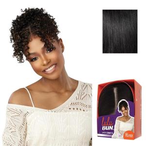 imageSensationnel Lulu Bun Updo Hairextensions  Unit 5 Synthetic 3x35 HD Lace Parting Quick and Easy Wear Hair Wig Piece 1 JETBLACK1 JETBLACK