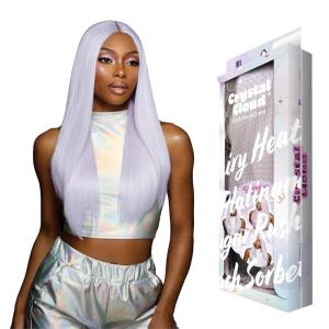 imageSensationnel ShearMuse Crystal Cloud Lace Wigs  Dulcia Wide 5 Inch Deep Parting Synthetic Preplucked Hairline Glueless Lacefront CORALPINKPINKPLATINUM