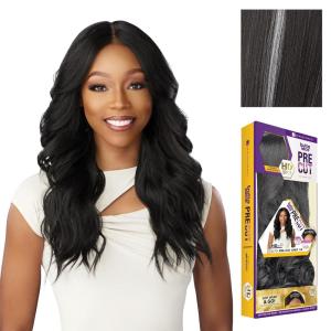 imageSensationnel Butta Lace Precut Wigs  Unit 14 Glueless Extra Wide 5 Inch Deep Parting Synthetic Pre Tweezed Smaller Knot Hairline 1 JETBLACKBALAYAGEPLATINUM