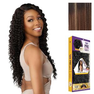 imageSensationnel Butta Lace Precut Wigs  Unit 15 Glueless Extra Wide 5 Inch Deep Parting Synthetic Pre Tweezed Smaller Knot Hairline 1 JETBLACKBALAYAGECARAMEL