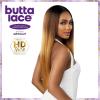 imageSensationnel Butta Lace Hhm Wigs  Straight 26 Inch Human Hair Blend Extra Wide 5 Inch Parting Preplucked Hairline Glueless Lacefront T4WINET4WINE