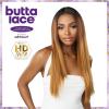 imageSensationnel Butta Lace Hhm Wigs  Straight 26 Inch Human Hair Blend Extra Wide 5 Inch Parting Preplucked Hairline Glueless Lacefront T4WINET4WINE