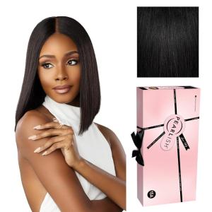 imageSensationnel Pearlish 2X6 Lace Wig  Classic Bob 12 Inch Behind The Hairline Glueless Bleached Knots And Preplucked Soft Remy Hair NATURALNATURAL