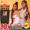 imageSensationnel Xpression prestretched braiding hair  10x braid 48 inch all kanekalon flame retardant synthetic braid for box braids and twists 1 JETBLACK4 MEDBROWN