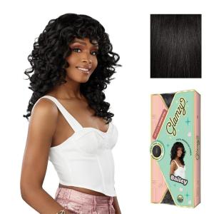 imageSensationnel Glamzy Lace Crown Wig  Bailey Glueless Hand Tied CrownArea Synthetic Hair 1 JETBLACK1B OFFBLACK