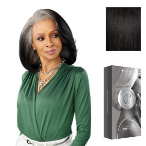 imageSensationnel Platinum Glow 13X6 Wigs  Celestine Lacefrontal Glueless human hair blend Preplucked Hairline 1 JETBLACK1B OFFBLACK