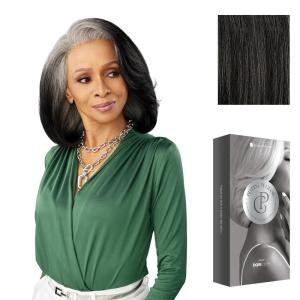 imageSensationnel Platinum Glow 13X6 Wigs  Celestine Lacefrontal Glueless human hair blend Preplucked Hairline 1 JETBLACKSHIMMERINGSILVER