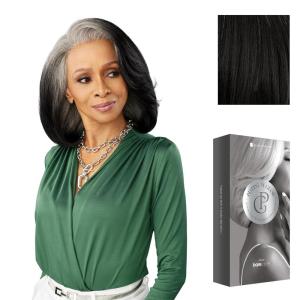 imageSensationnel Platinum Glow 13X6 Wigs  Celestine Lacefrontal Glueless human hair blend Preplucked Hairline 1 JETBLACKSILVERWHISPER
