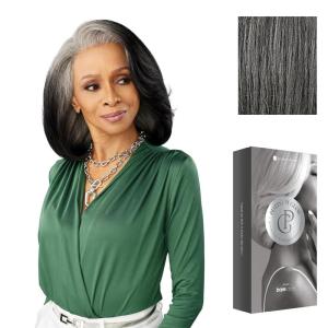 imageSensationnel Platinum Glow 13X6 Wigs  Celestine Lacefrontal Glueless human hair blend Preplucked Hairline 1 JETBLACKSTEELGRAY