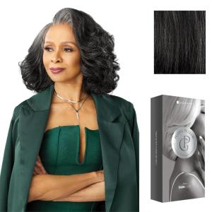 imageSensationnel Platinum Glow 13X6 Wigs  Josephine Lacefrontal Glueless human hair blend Preplucked Hairline 1 JETBLACKSHIMMERINGPEARL