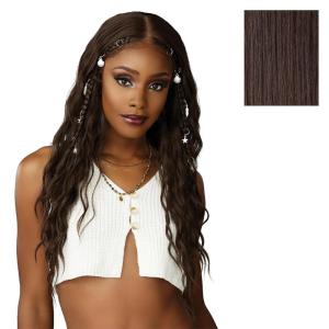 imageSensationnel Shearmuse Festigal Lacewig  Dazzle Gal Glueless Ypart Laceparting Hand Tied Ready to Wear Synthetic Prestyled Units BLEACHBLONDEDARKBROWN