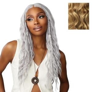 imageSensationnel Shearmuse Festigal Lacewig  Dazzle Gal Glueless Ypart Laceparting Hand Tied Ready to Wear Synthetic Prestyled Units BLEACHBLONDEDIRTYBLONDE