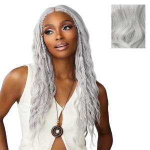 imageSensationnel Shearmuse Festigal Lacewig  Dazzle Gal Glueless Ypart Laceparting Hand Tied Ready to Wear Synthetic Prestyled Units BLEACHBLONDESILVERBLONDE