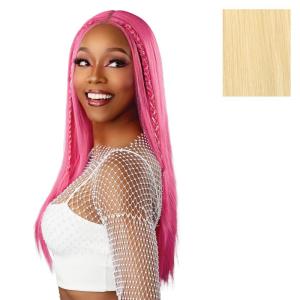 imageSensationnel Shearmuse Festigal Lacewig  Diamond Gal Glueless Ypart Laceparting Hand Tied Ready to Wear Synthetic Prestyled Units BLACKBLEACHBLONDE