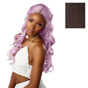 imageSensationnel Shearmuse Festigal Lacewig  Flower Gal Glueless Ypart Laceparting Hand Tied Ready to Wear Synthetic Prestyled Units BUBBLEGUMDARKBROWN
