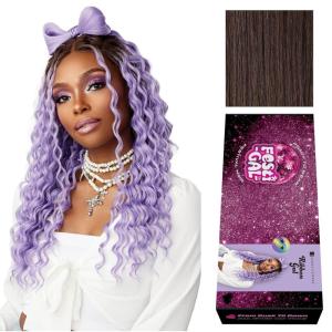 imageSensationnel Shearmuse Festigal Lacewig  Ribbon Gal Glueless Laceparting Hand Tied Ready to Wear Synthetic Prestyled Units BEIGEBLONDEDARKBROWN