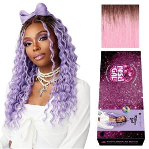 imageSensationnel Shearmuse Festigal Lacewig  Ribbon Gal Glueless Laceparting Hand Tied Ready to Wear Synthetic Prestyled Units BEIGEBLONDETTBLUSHPINK