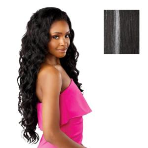 imageSensationnel Instant Weave Half Wig  24 Synthetic Blendwig Adjustable Drawstring for Seamless Hair Blending 1 JETBLACKBALAYAGEPLATINUM
