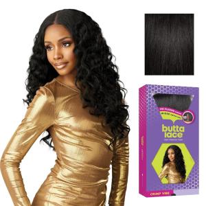 imageSensationnel Butta Lace Wigs  Crimp Vibe Extra Wide 5 Inch Deep Parting Synthetic Preplucked Hairline Glueless Lacefront 1 JETBLACK1B OFFBLACK