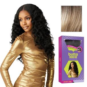 imageSensationnel Butta Lace Wigs  Crimp Vibe Extra Wide 5 Inch Deep Parting Synthetic Preplucked Hairline Glueless Lacefront 1 JETBLACKBALAYAGEASHBLONDE