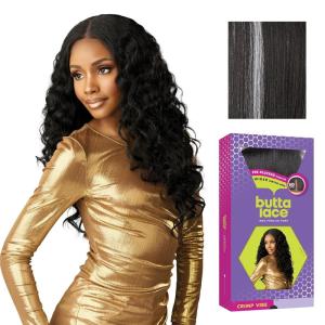 imageSensationnel Butta Lace Wigs  Crimp Vibe Extra Wide 5 Inch Deep Parting Synthetic Preplucked Hairline Glueless Lacefront 1 JETBLACKBALAYAGEPLATINUM