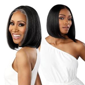 imageSensationnel Dashly Lace Saltandpepper Wig  Sp Unit 1 Hand Tied Laceparting Ear to Ear Synthetic 1 JETBLACK1B OFFBLACK