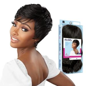 imageSensationnel Dashly Wig  Unit 9 Non Lace Cap Ready to Wear Ear to Ear Lacepart Synthetic 1 JETBLACKDARKPURPLE