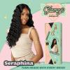 imageSensationnel Glamzy Lace Part Wigs  Seraphina Glueless Hand Tied Wider V Parting Synthetic Hair 1 JETBLACKBALAYAGECHOCOLATE