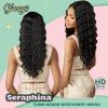 imageSensationnel Glamzy Lace Part Wigs  Seraphina Glueless Hand Tied Wider V Parting Synthetic Hair 1 JETBLACKMOCHABROWN