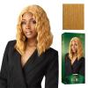 imageSensationnel Chicbob Lace Frontwig  Lob Unit 6 Face Framing Glueless Wig Wide 5 Inch Deep Part Synthetic Preplucked Hairline 1 JETBLACKSUNFLOWERBLONDE