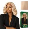 imageSensationnel Chicbob Lace Frontwig  Lob Unit 7 Face Framing Glueless Wig Wide 5 Inch Deep Part Synthetic Preplucked Hairline 1 JETBLACKPEARLBLONDE