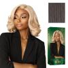 imageSensationnel Chicbob Lace Frontwig  Lob Unit 7 Face Framing Glueless Wig Wide 5 Inch Deep Part Synthetic Preplucked Hairline 1 JETBLACKSMOKYRICHBROWN