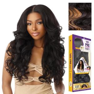 imageSensationnel Butta Lace Precut Wigs  Unit 12 Glueless Extra Wide 5 Inch Deep Parting Synthetic Pre Tweezed Smaller Knot Hairline 1 JETBLACKBALAYAGEGOLD