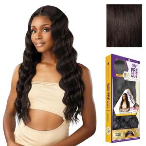 imageSensationnel Butta Lace Precut Wigs  Unit 16 Glueless Extra Wide 5 Inch Deep Parting Synthetic Pre Tweezed Smaller Knot Hairline 1 JETBLACK2 DARKBROWN