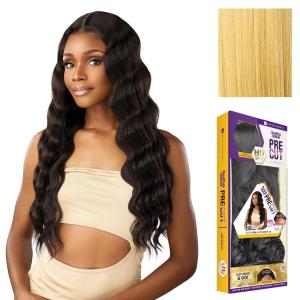 imageSensationnel Butta Lace Precut Wigs  Unit 16 Glueless Extra Wide 5 Inch Deep Parting Synthetic Pre Tweezed Smaller Knot Hairline 1 JETBLACKHONEYBLONDE