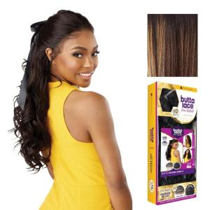 imageSensationnel Butta Lace Prestyled Wigs  Unit 5 Glueless 13x4 Hand Tied Deep Lacepart Synthetic Preplucked Hairline 1 JETBLACKBALAYAGESUNKISSED