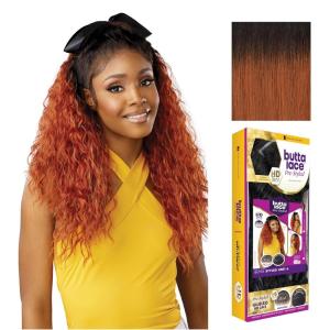 imageSensationnel Butta Lace Prestyled Wigs  Unit 6 Glueless 13x4 Hand Tied Deep Lacepart Synthetic Preplucked Hairline 1 JETBLACKNATURALROOTSGINGER