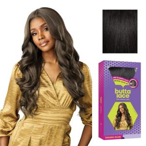 imageSensationnel Butta Lace Wigs  Golden Glam Extra Wide 5 Inch Deep Parting Synthetic Preplucked Hairline Glueless Lacefront 1 JETBLACK1B OFFBLACK
