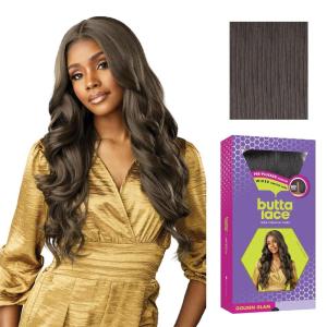 imageSensationnel Butta Lace Wigs  Golden Glam Extra Wide 5 Inch Deep Parting Synthetic Preplucked Hairline Glueless Lacefront 1 JETBLACKSMOKYRICHBROWN