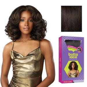 imageSensationnel Butta Lace Wigs  Velvet Flow Unit Extra Wide 5 Inch Deep Parting Synthetic Preplucked Hairline Glueless Lacefront 1 JETBLACK2 DARKBROWN