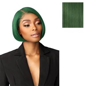 imageSensationnel Chicbob Lace Frontwig  Bob Unit 3 Face Framing Glueless Wig Wide 5 Inch Deep Part Synthetic Preplucked Hairline 1 JETBLACKSAPPHIREGREEN