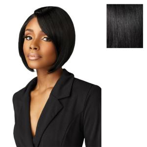 imageSensationnel Chicbob Lace Frontwig  Bob Unit 4 Face Framing Glueless Wig Wide 5 Inch Deep Part Synthetic Preplucked Hairline 1 JETBLACK1 JETBLACK